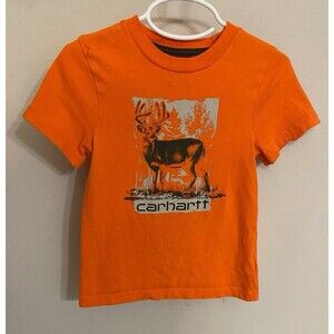 Orange Carhartt Little Boy Toddler Deer Shirt, Size 2T